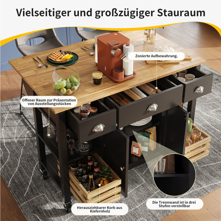 Modern Kitchen Island 120x45x90cm Kitchen Cabinet Dining