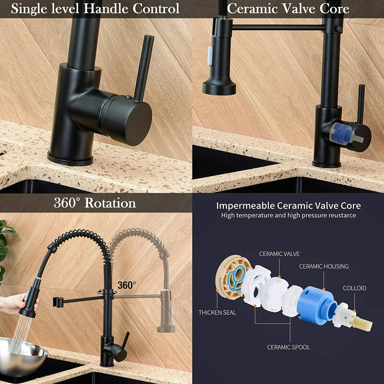 Matt Black Monobloc Kitchen Sink Mixer Tap
