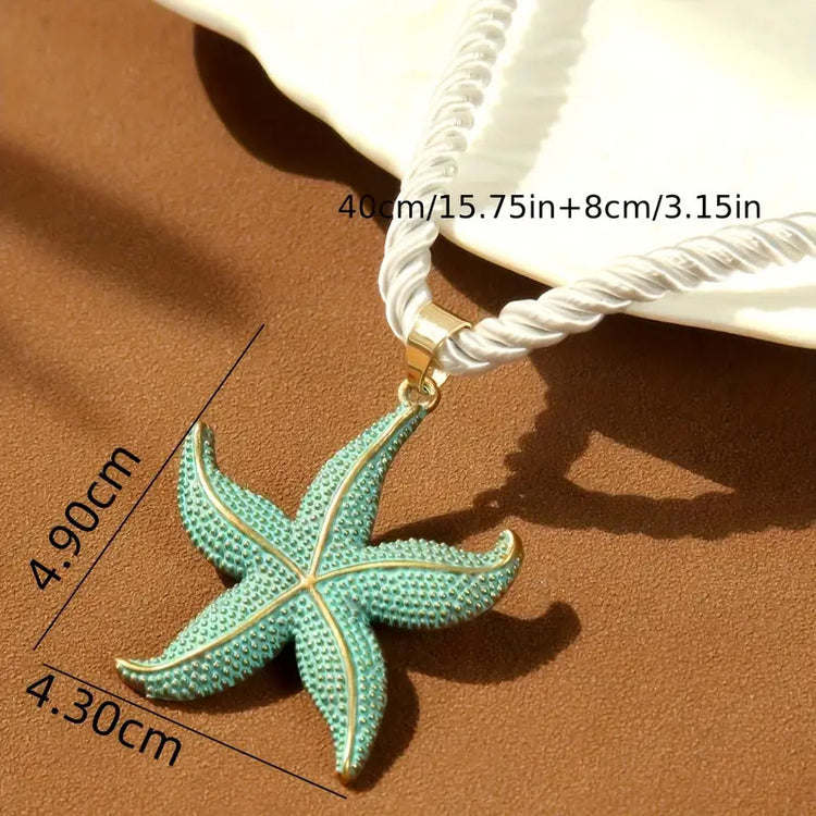 Retro Starfish Pendant Necklacestylish For Everyday Casual