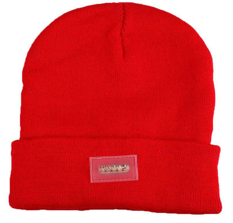 LED Headlamp Glowing Knit Warm Hat With A 