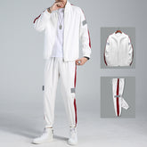 Casual wear trendy handsome guard clothes featuring a sleek white jacket and matching pants.
