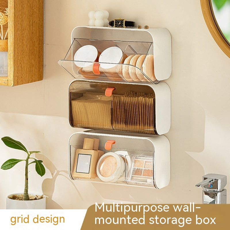 Wall Hanging Grid Storage Box Home Toilet 