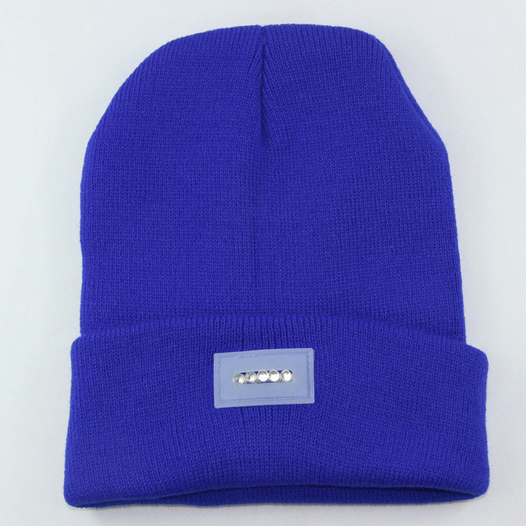 LED Headlamp Glowing Knit Warm Hat With A 