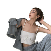 Syra Summer Slim Skinny Backless Crop top Casual Strap Vest