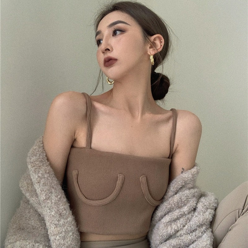 Syra Summer Slim Skinny Backless Crop top Casual Strap Vest