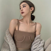 Syra Summer Slim Skinny Backless Crop top Casual Strap Vest