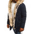 Fur collar cotton clothes casual wear with trendy fur collar for a handsome look, featuring a side slit pocket.
