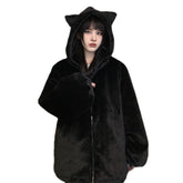 Thickened Ears Furry Coat Cotton Clothes Women&