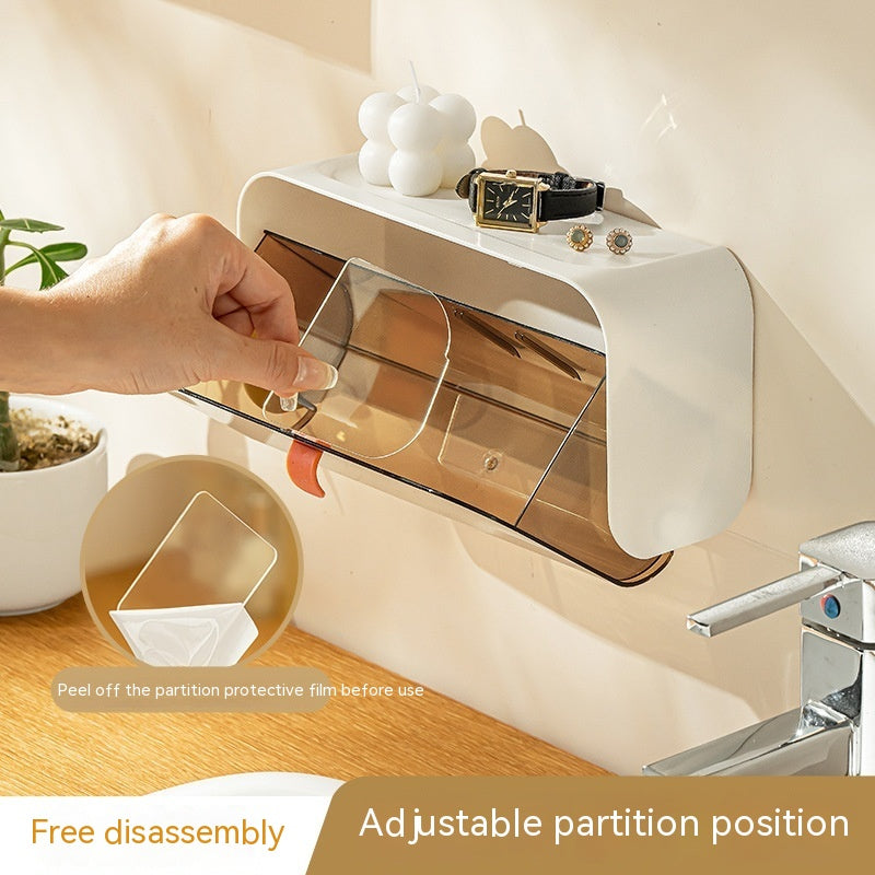 Wall Hanging Grid Storage Box Home Toilet 