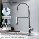 Monobloc Silver Kitchen Sink Mixer Taps With