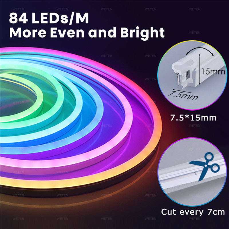 12V LED Flexible Neon Light Strip With Full Color Flowing 