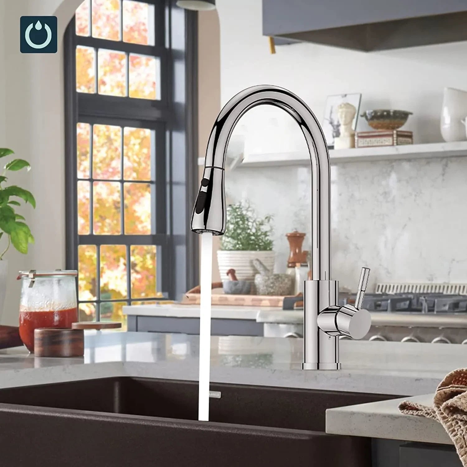 360 Kitchen Sink Mixer Taps Pull Out Spout Spray