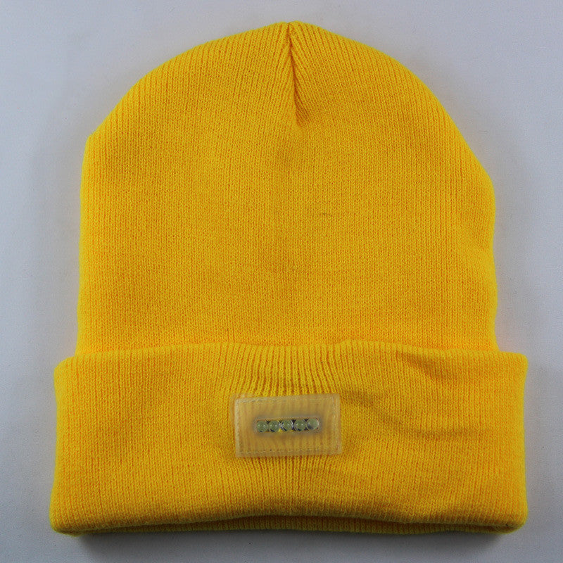 LED Headlamp Glowing Knit Warm Hat With A 
