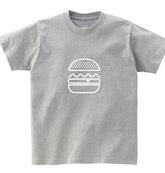 Leisure Printed Parent-child Clothes Summer Clothes featuring a gray t-shirt with a burger graphic.