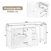 Kitchen Island On Wheels, Extendable Dining Area 