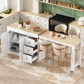 Kitchen Island On Wheels, Extendable Dining Area 