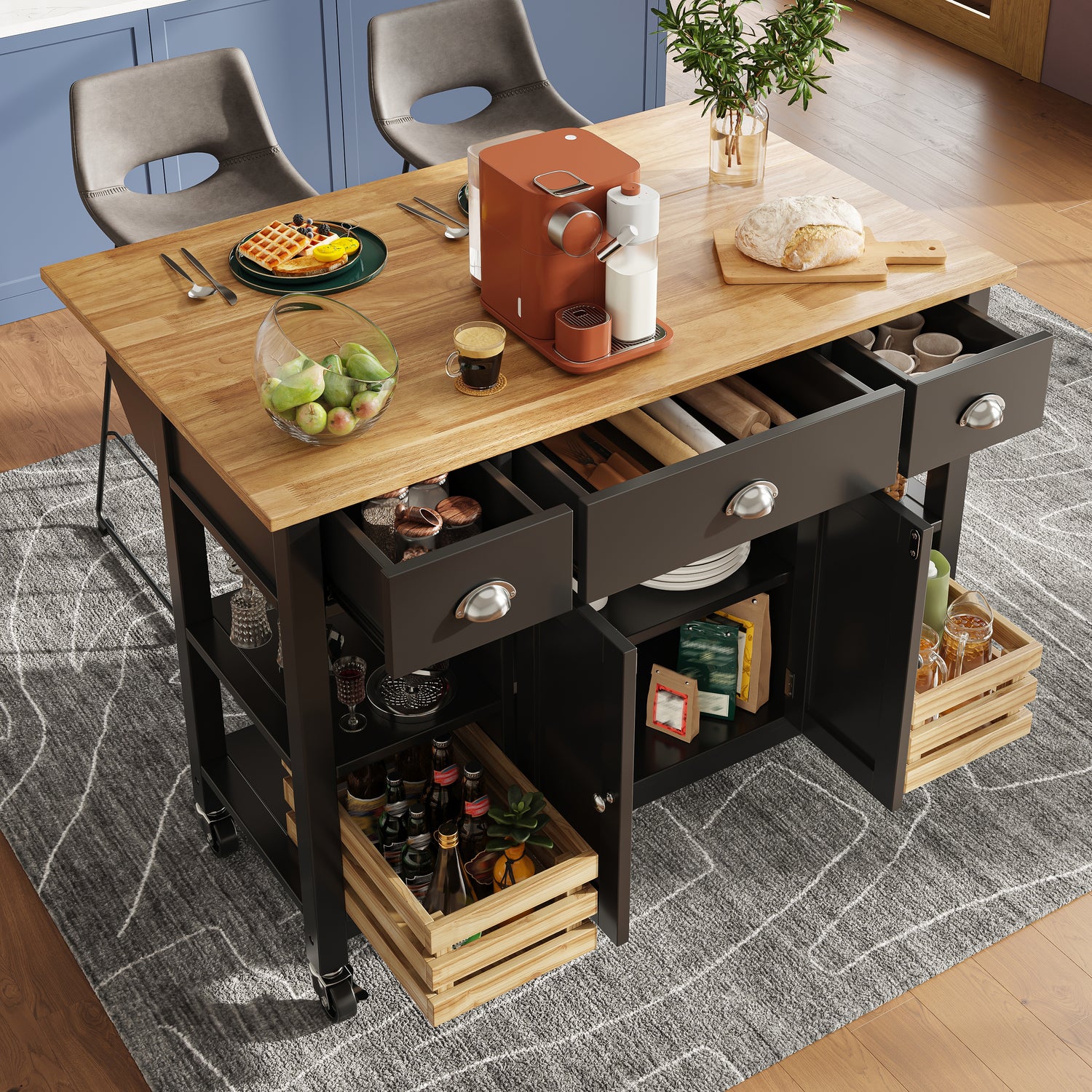 Modern Kitchen Island 120x45x90cm Kitchen Cabinet Dining