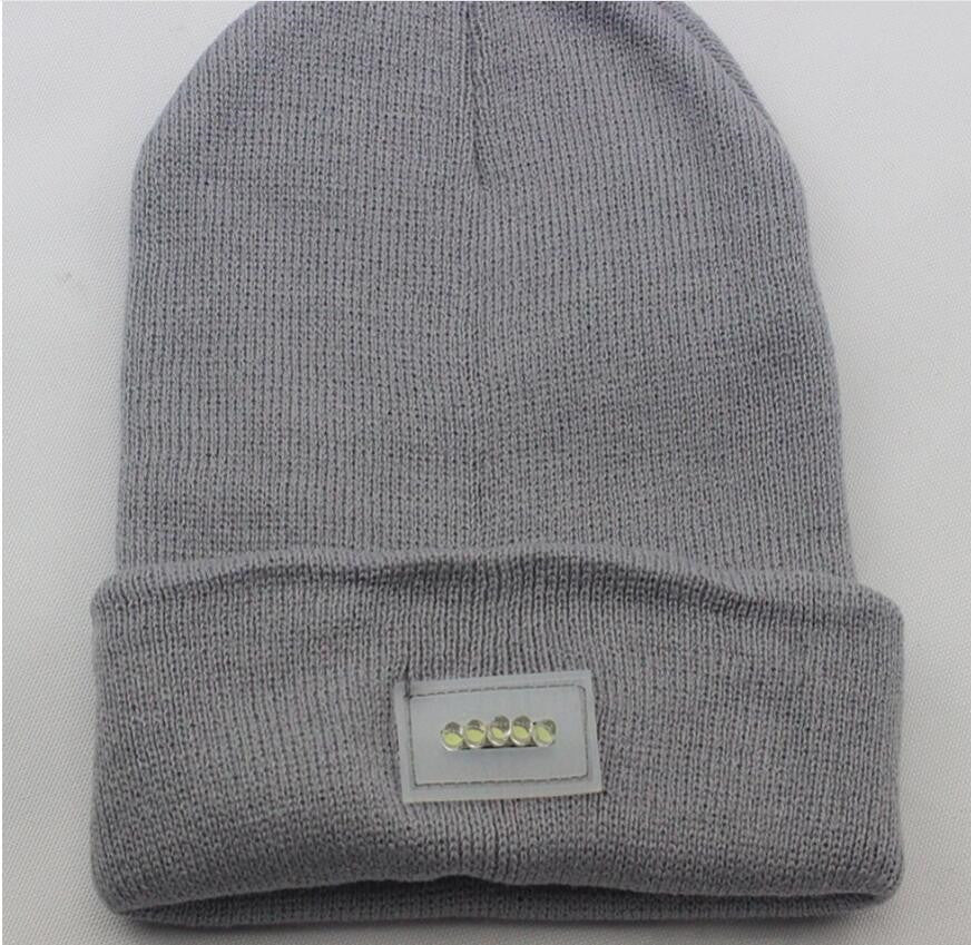 LED Headlamp Glowing Knit Warm Hat With A 