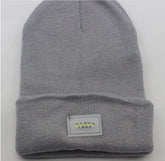 LED Headlamp Glowing Knit Warm Hat With A 