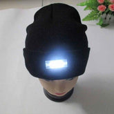 LED Headlamp Glowing Knit Warm Hat With A 