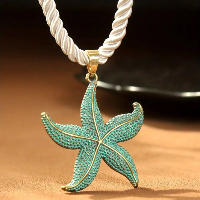 Retro Starfish Pendant Necklacestylish For Everyday Casual