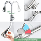 360 Kitchen Sink Mixer Taps Pull Out Spout Spray