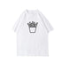 Leisure Printed Parent-child Clothes Summer Clothes featuring a white t-shirt with a french fries graphic.