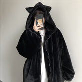 Thickened Ears Furry Coat Cotton Clothes Women&