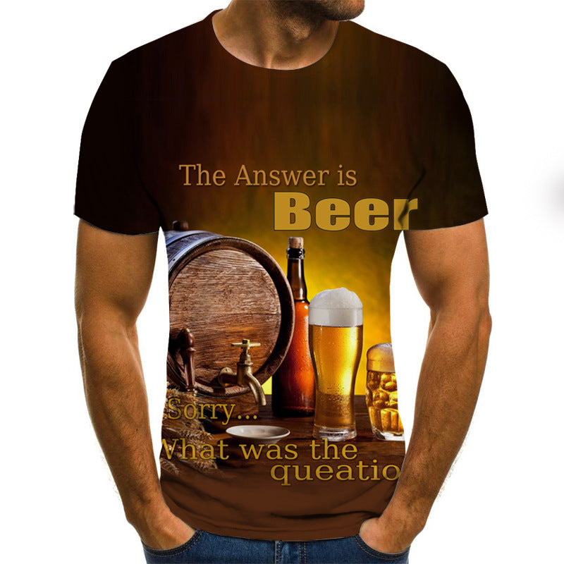 Novelty 3D Beer Print Men&