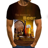 Novelty 3D Beer Print Men&