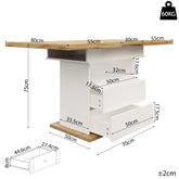 Telescopic Dining Table 110-140 X 80 Cm , Foldable Kitchen