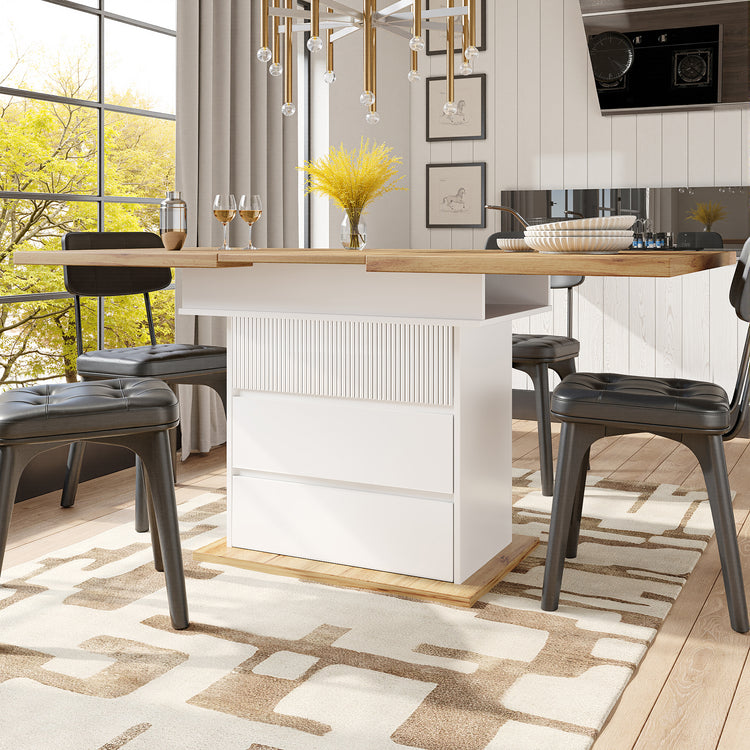 Telescopic Dining Table 110-140 X 80 Cm , Foldable Kitchen